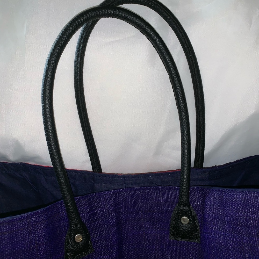NWT Madagascar Craft Co Woven seagrass FLAG tote - Picture 6 of 8